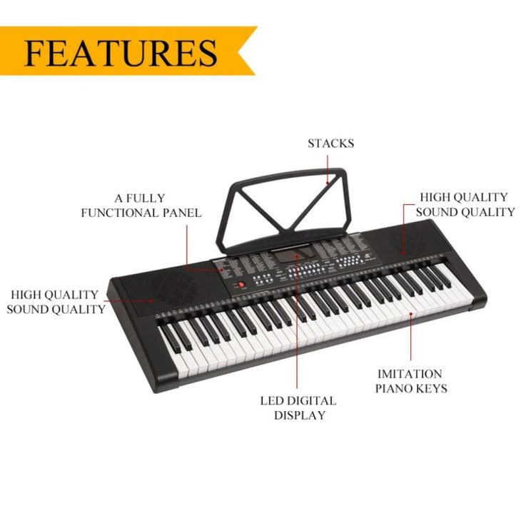 61 Key Led Display Electronic Keyboard